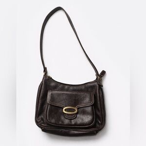 Elegant Brown Leather Shoulder Bag